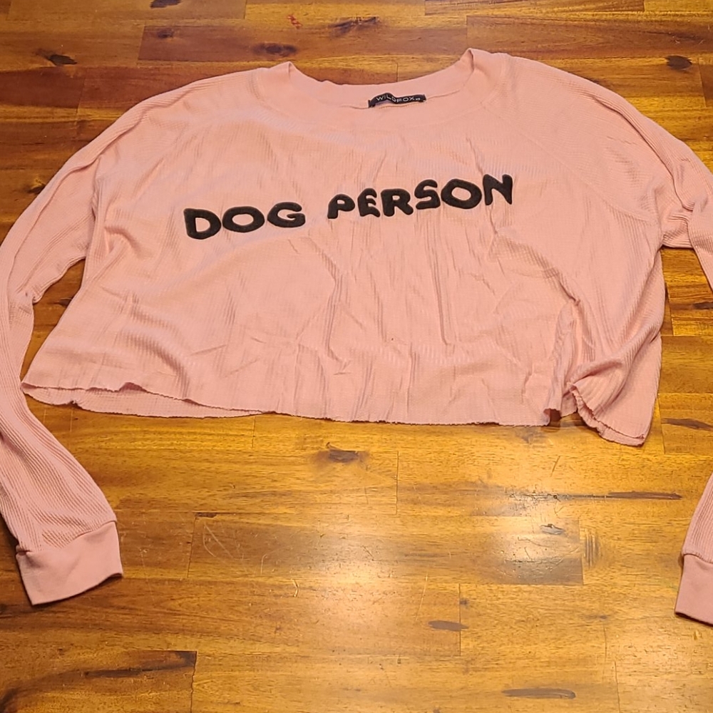 Wildfox "Dog person" crop top sweater